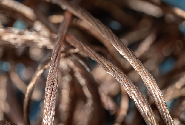 直径0.35mm～1.3mmで多少の劣化がある銅線（二号銅）